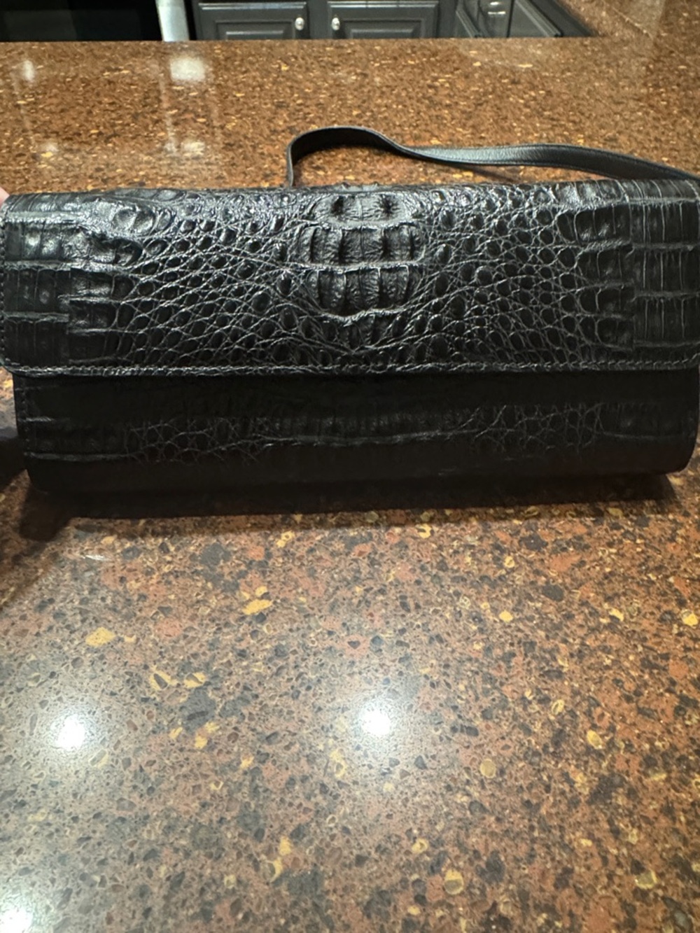 Eileen Kramer Genuine Alligator Handbag Clutch Removable Shoulder Strap